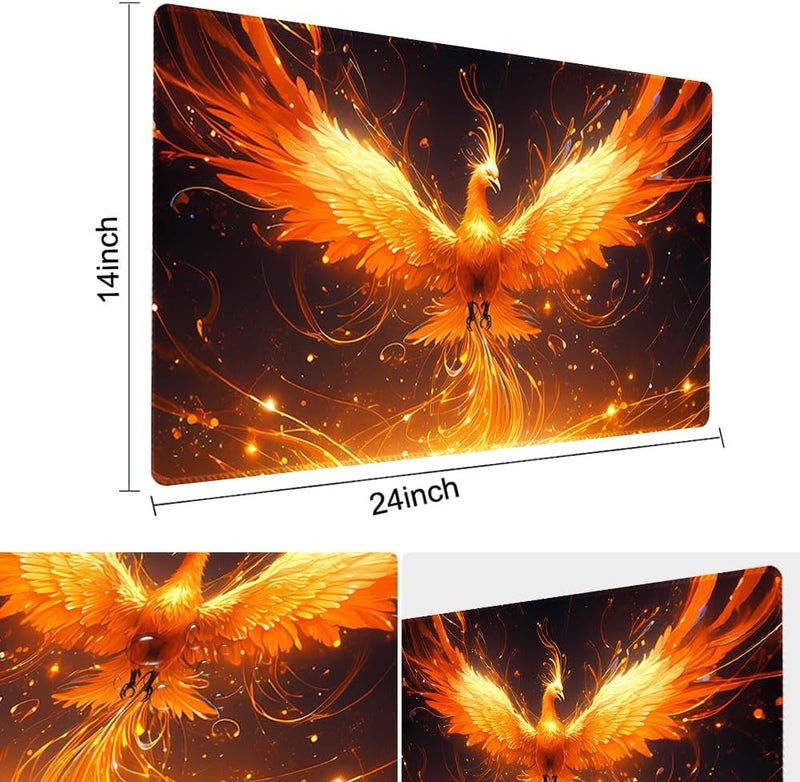 SIXTORE Store Board Game 14x24in MTG Playmat Compatible for OCG CCG RPG TCG Playmats (Fire Phoenix 1) - Image 3